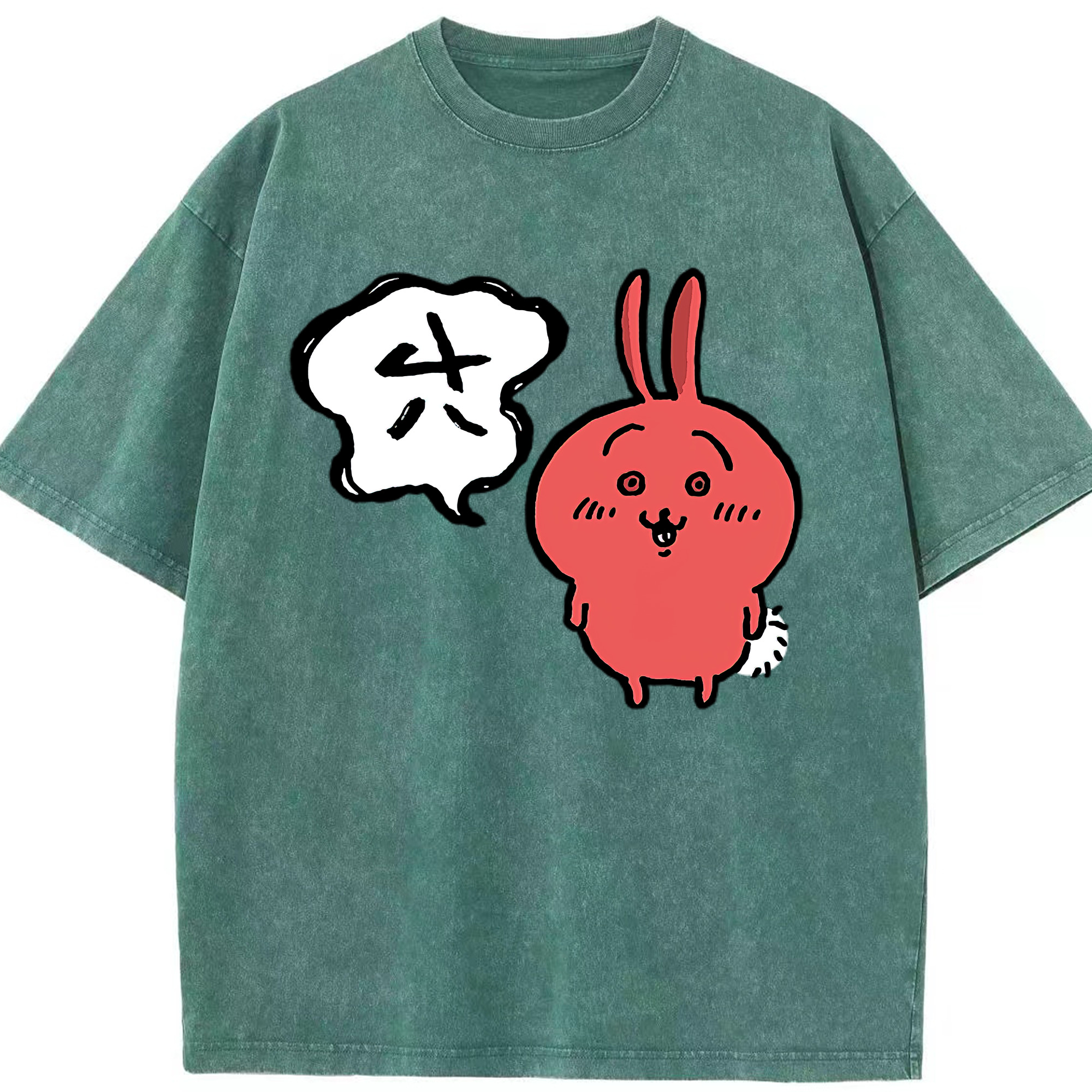 （画像用） ちいかわ ハチワレ Chii-kawa hachiware 綿100% ヴィンテージ風 半袖Tシャツ（フロントプリント）